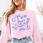 Going to the Chapel Cowgirl Blue DTF Transfer DTF Heat Press Transfer from Sweet Tee Transfers