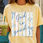 God Is Good Striped Pastels DTF Transfer DTF Heat Press Transfer from Sweet Tee Transfers