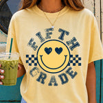 Checkered Smiley Fifth Grade DTF Transfer DTF Heat Press Transfer from Sweet Tee Transfers