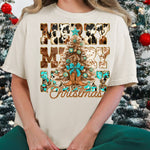 Merry Christmas Stacked Western Bow DTF Transfer DTF Heat Press Transfer from Sweet Tee Transfers