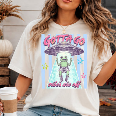 Gotta Go Vibes Are Off Frog DTF Transfer DTF Heat Press Transfer from Sweet Tee Transfers