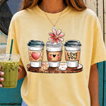Three Coffee Love You DTF Transfer DTF Heat Press Transfer from Sweet Tee Transfers