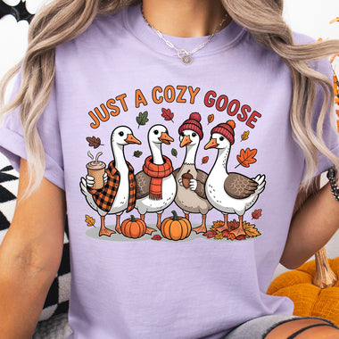 Just a Cozy Goose DTF Transfer DTF Heat Press Transfer from Sweet Tee Transfers