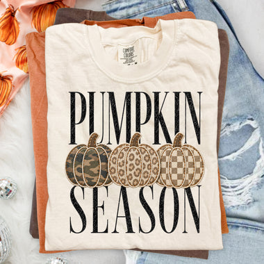 Pumpkin Season Camo Leopard Checkered DTF Transfer DTF Heat Press Transfer from Sweet Tee Transfers