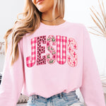 Retro Pink Leopard Jesus DTF Transfer DTF Heat Press Transfer from Sweet Tee Transfers