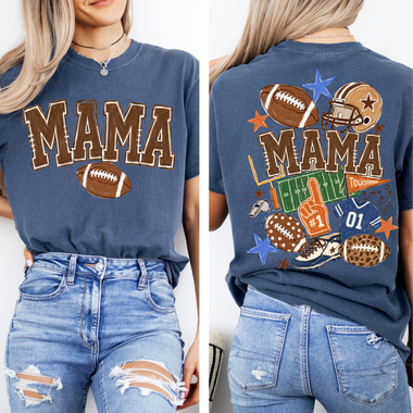 MAMA Football Front and Back DTF Transfer DTF Heat Press Transfer from Sweet Tee Transfers
