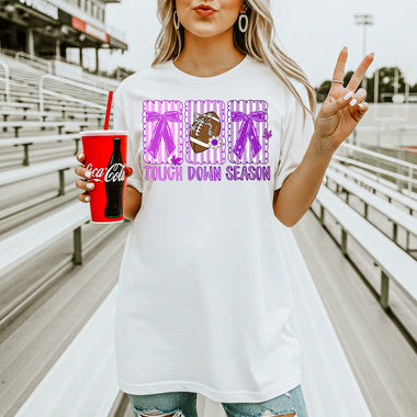 Purple Touchdown Season DTF Transfer DTF Heat Press Transfer from Sweet Tee Transfers