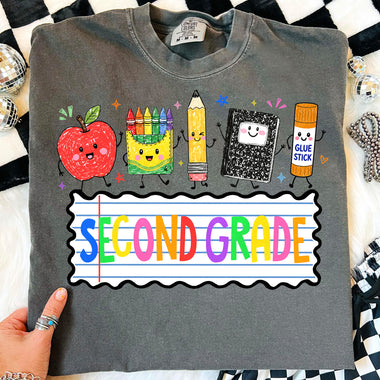 School Supplies Second Grade DTF Transfer DTF Heat Press Transfer from Sweet Tee Transfers