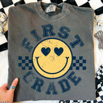 Checkered Smiley First Grade DTF Transfer DTF Heat Press Transfer from Sweet Tee Transfers
