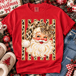 Blingy Leopard Santa DTF Transfer DTF Heat Press Transfer from Sweet Tee Transfers