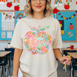 Teach Pastel Apple DTF Transfer DTF Heat Press Transfer from Sweet Tee Transfers