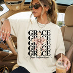 Grace Stacked Cross with Bow DTF Transfer DTF Heat Press Transfer from Sweet Tee Transfers
