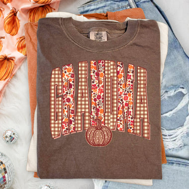 Fall Checkered Grandma DTF Transfer DTF Heat Press Transfer from Sweet Tee Transfers
