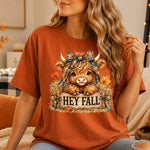 Hey Fall Cow with Bow DTF Transfer DTF Heat Press Transfer from Sweet Tee Transfers