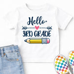 Hello 3rd Grade Pencil DTF Transfer DTF Heat Press Transfer from Sweet Tee Transfers