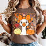 Fall Goose Checkered Bow DTF Transfer DTF Heat Press Transfer from Sweet Tee Transfers
