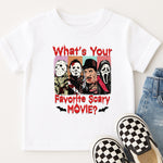 What's Your Favorite Scary Movie DTF Transfer DTF Heat Press Transfer from Sweet Tee Transfers
