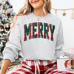 Plaid Merry Christmas Patchwork DTF Transfer DTF Heat Press Transfer from Sweet Tee Transfers