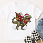 Santa Riding T-Rex Christmas DTF Transfer DTF Heat Press Transfer from Sweet Tee Transfers