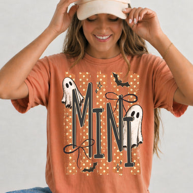 Halloween Ghost Mini Striped DTF Transfer DTF Heat Press Transfer from Sweet Tee Transfers