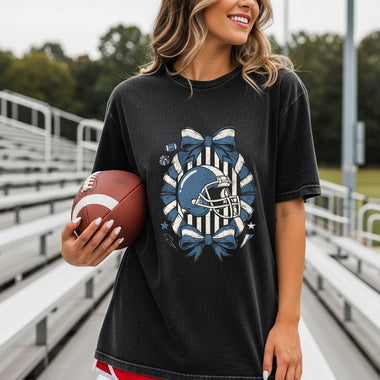 Blue Football Helmet DTF Transfer – Coquette DTF Heat Press Transfer from Sweet Tee Transfers