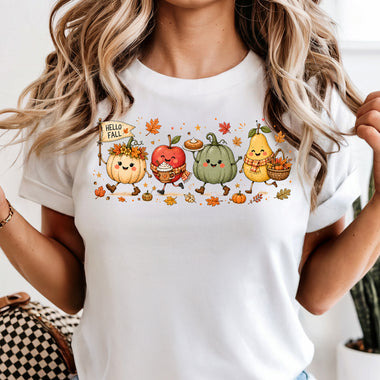 Hello Fall Veggie Parade DTF Transfer DTF Heat Press Transfer from Sweet Tee Transfers