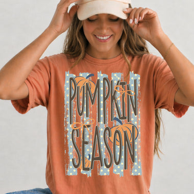 Pumpkin Season Striped DTF Transfer DTF Heat Press Transfer from Sweet Tee Transfers