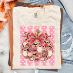 Pink Striped Polkadot Fall DTF Transfer DTF Heat Press Transfer from Sweet Tee Transfers