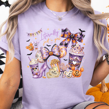 Literally Just a Girl Halloween Mouse DTF Transfer DTF Heat Press Transfer from Sweet Tee Transfers
