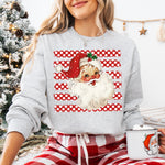 Striped Red and White Polka Dot Santa DTF Transfer DTF Heat Press Transfer from Sweet Tee Transfers