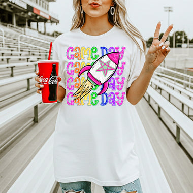 Rockets School Mascot DTF Transfer – Game Day DTF Heat Press Transfer from Sweet Tee Transfers