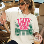 I Live Here Now Volleyball Pink DTF Transfer DTF Heat Press Transfer from Sweet Tee Transfers