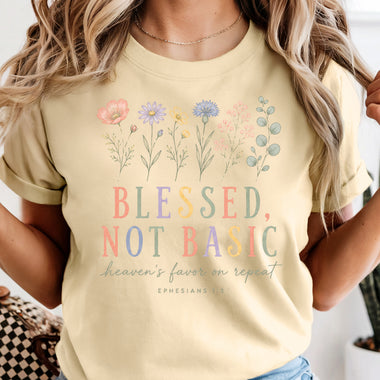 Blessed Not Basic DTF Transfer DTF Heat Press Transfer from Sweet Tee Transfers