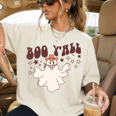 Boo Y'all Cowboy Ghost DTF Transfer DTF Heat Press Transfer from Sweet Tee Transfers