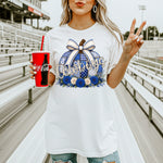Cowboys Quilted Pumpkin Blue DTF Transfer DTF Heat Press Transfer from Sweet Tee Transfers
