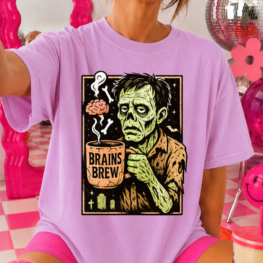 Brain Brew Zombie Coffee DTF Transfer DTF Heat Press Transfer from Sweet Tee Transfers