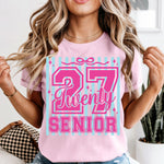 Senior 2027 Pink DTF Transfer DTF Heat Press Transfer from Sweet Tee Transfers