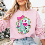 Pink Christmas Santa Frame DTF Transfer DTF Heat Press Transfer from Sweet Tee Transfers