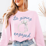 It's Giving Engaged Blue DTF Transfer DTF Heat Press Transfer from Sweet Tee Transfers