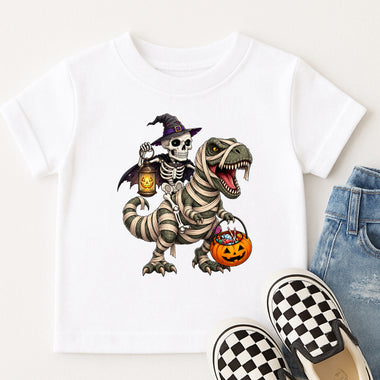 Skeleton Riding Mummy Dinosaur Trex DTF Transfer DTF Heat Press Transfer from Sweet Tee Transfers