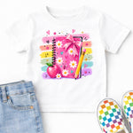 Back to School Brushstroke Note Pad and Pencil DTF Transfer DTF Heat Press Transfer from Sweet Tee Transfers