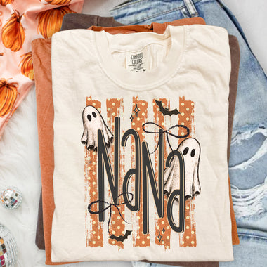 Halloween Ghost NANA Striped DTF Transfer DTF Heat Press Transfer from Sweet Tee Transfers