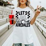 Let's Go Airedales School Mascot DTF Transfer DTF Heat Press Transfer from Sweet Tee Transfers