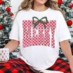 Checkered Merry Bow DTF Transfer DTF Heat Press Transfer from Sweet Tee Transfers