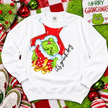 It's Grinch Day Collar DTF Transfer DTF Heat Press Transfer from Sweet Tee Transfers