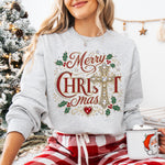 Merry Christmas Jeweled DTF Transfer DTF Heat Press Transfer from Sweet Tee Transfers