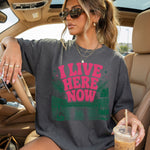 I Live Here Now Volleyball Pink DTF Transfer DTF Heat Press Transfer from Sweet Tee Transfers