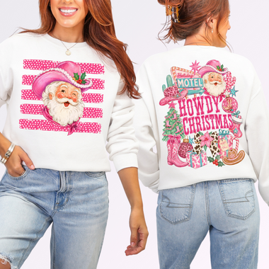 Howdy Christmas Front and Back DTF Transfer DTF Heat Press Transfer from Sweet Tee Transfers