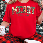 Merry Christmas Varsity Vintage DTF Transfer DTF Heat Press Transfer from Sweet Tee Transfers