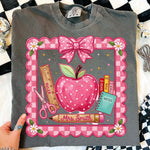 Pink Teacher Frame DTF Transfer DTF Heat Press Transfer from Sweet Tee Transfers